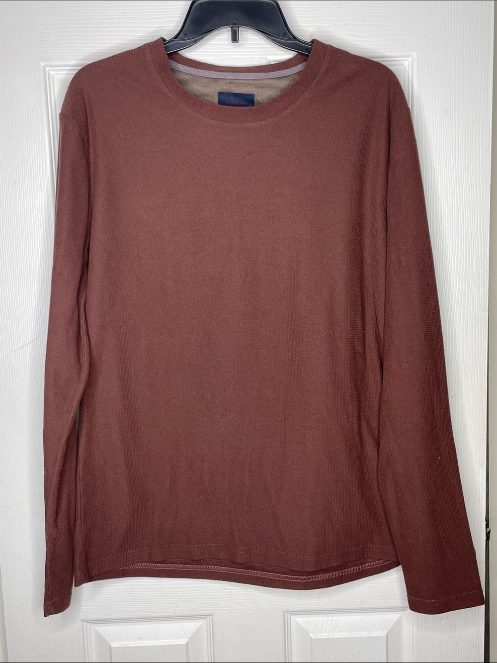 Nomad Men's Crewneck Sweater in Terracotta Brown. Size L